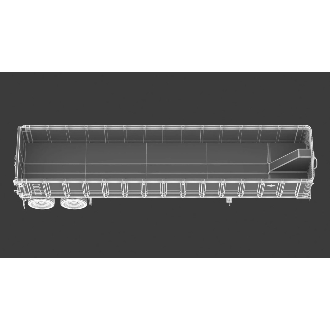 Trailstar Tri-Axle Frameless End Dump Trailer 3D Model – High Poly PBR Asset, FBX, OBJ - View 22