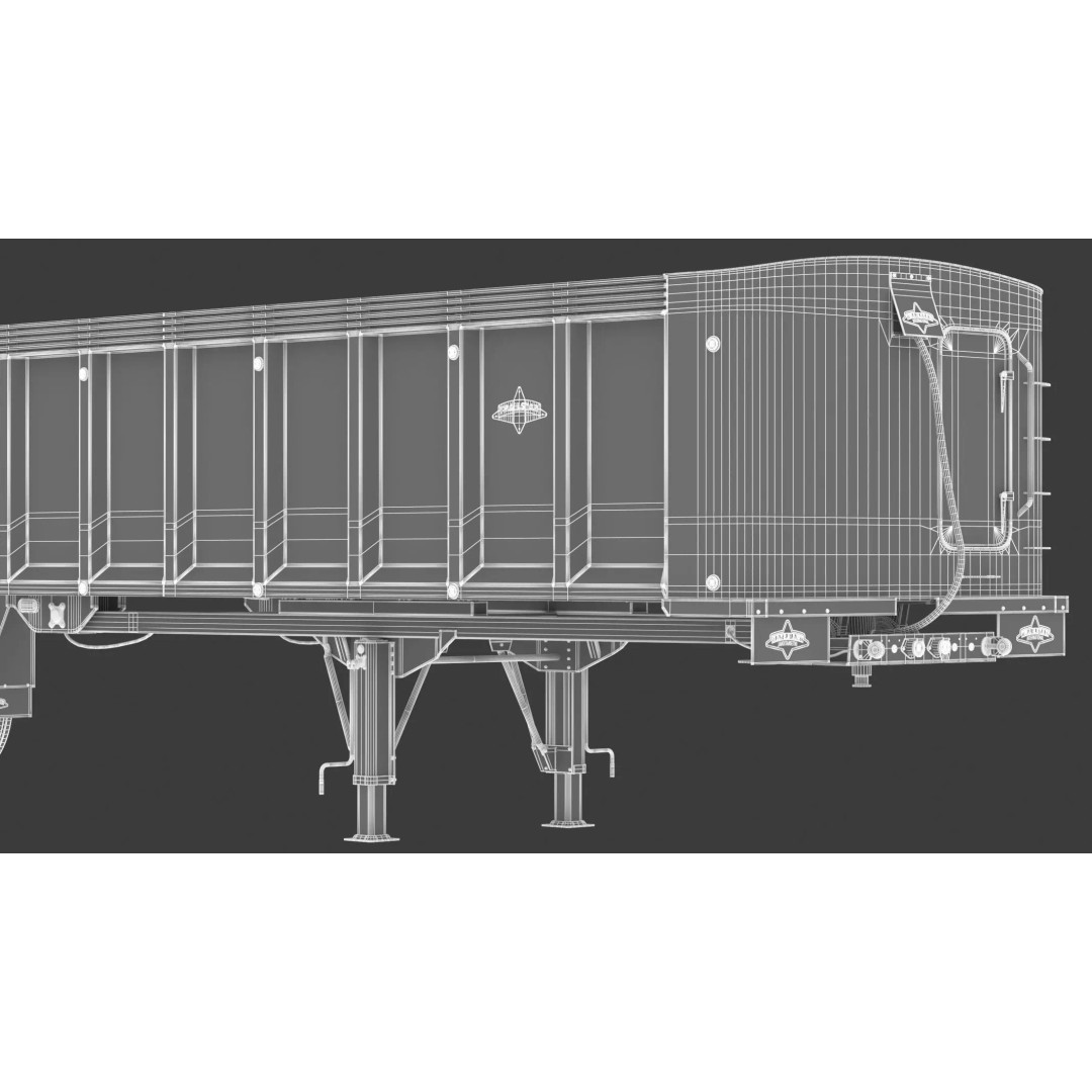Trailstar Tri-Axle Frameless End Dump Trailer 3D Model – High Poly PBR Asset, FBX, OBJ - View 23