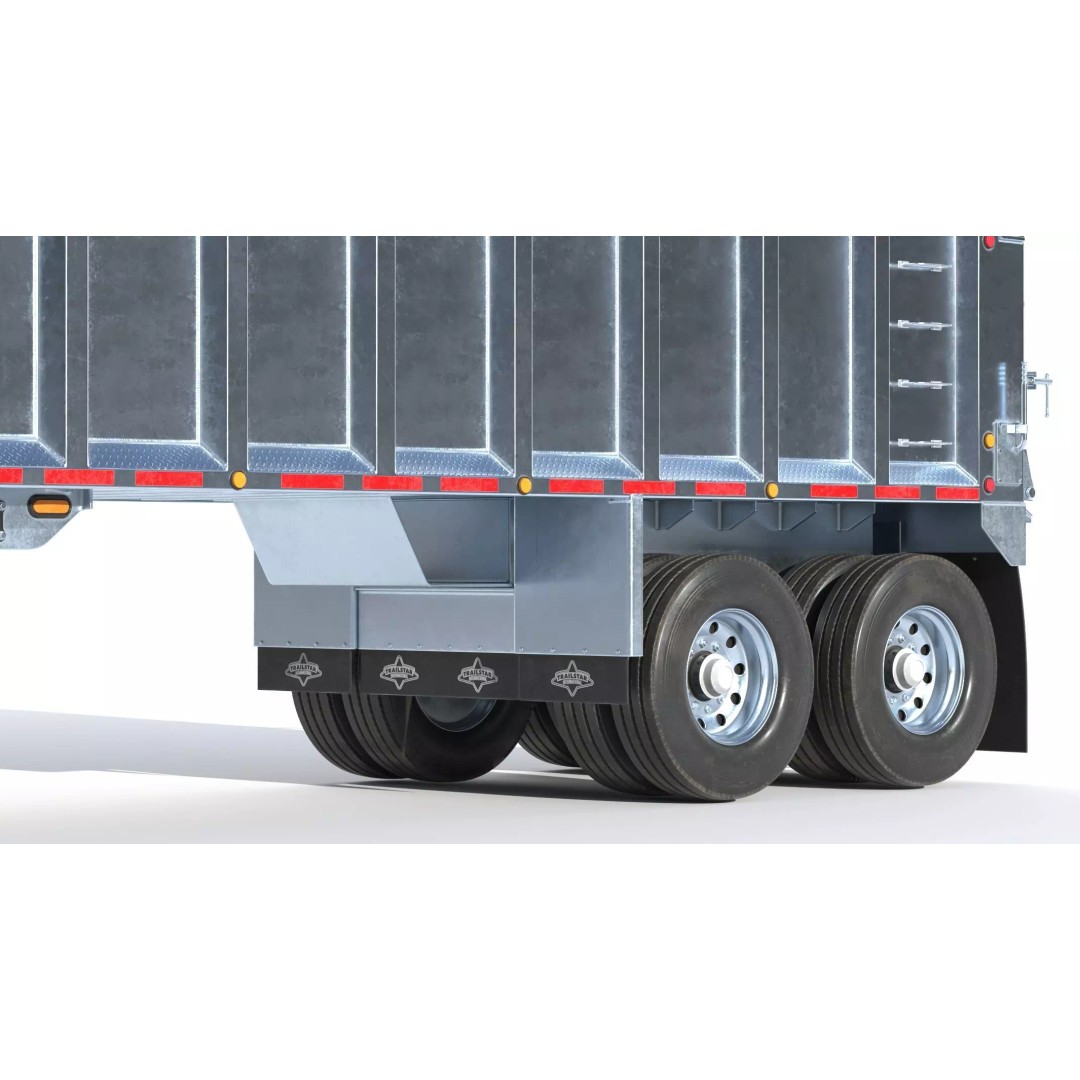 Trailstar Tri-Axle Frameless End Dump Trailer 3D Model – High Poly PBR Asset, FBX, OBJ - View 26
