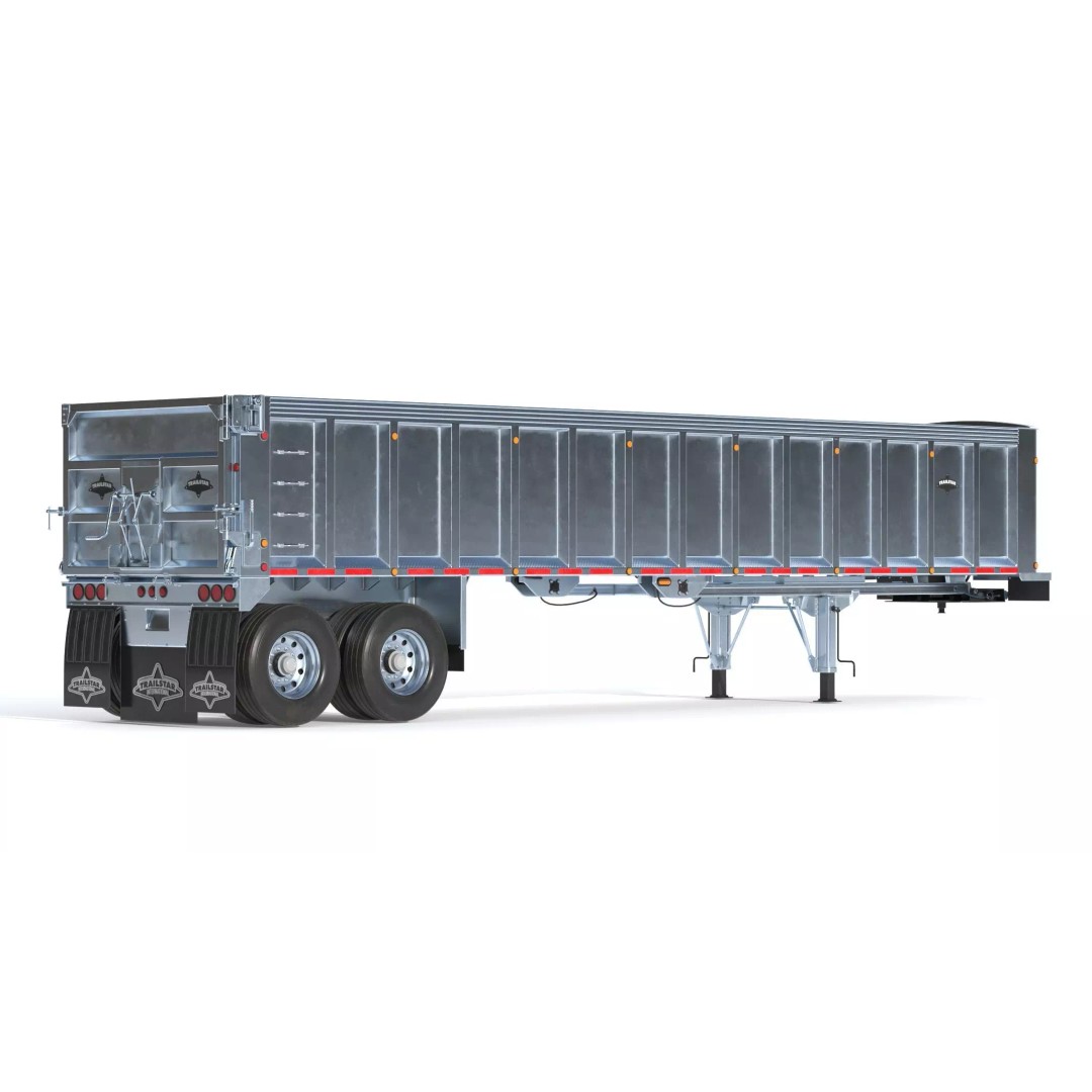 Trailstar Tri-Axle Frameless End Dump Trailer 3D Model – High Poly PBR Asset, FBX, OBJ - View 5