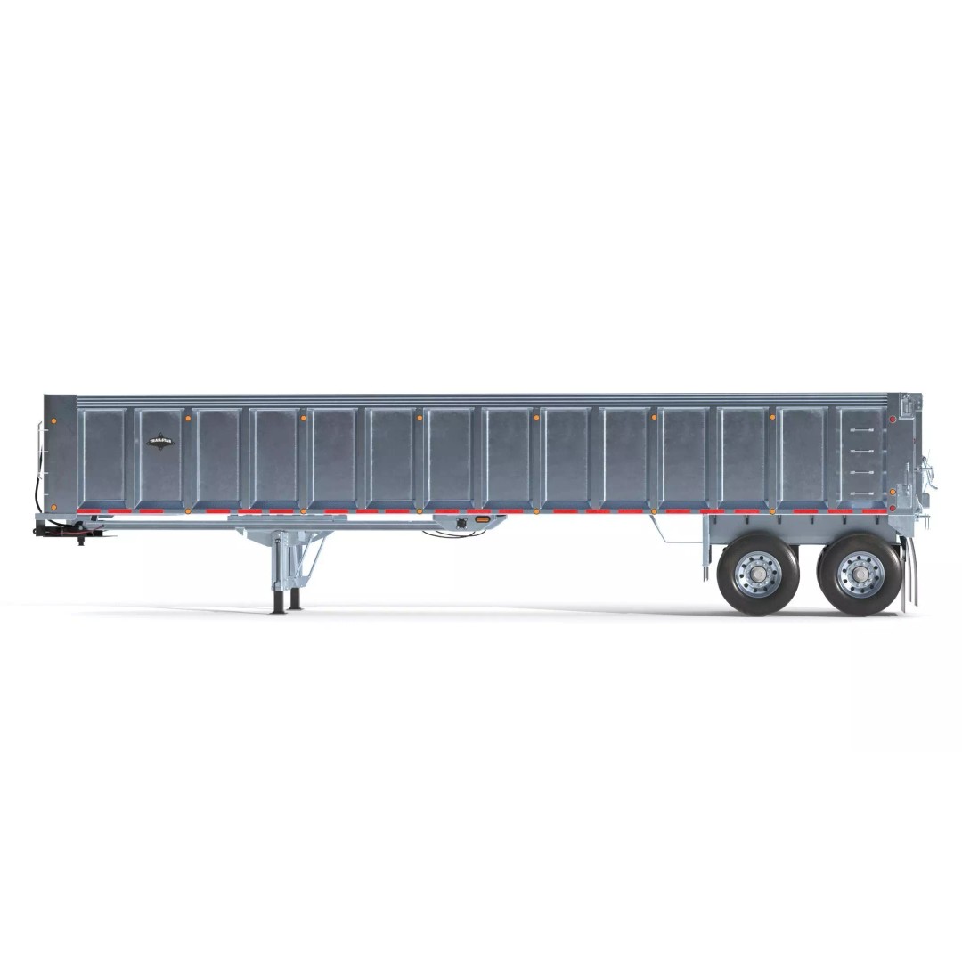 Trailstar Tri-Axle Frameless End Dump Trailer 3D Model – High Poly PBR Asset, FBX, OBJ - View 6