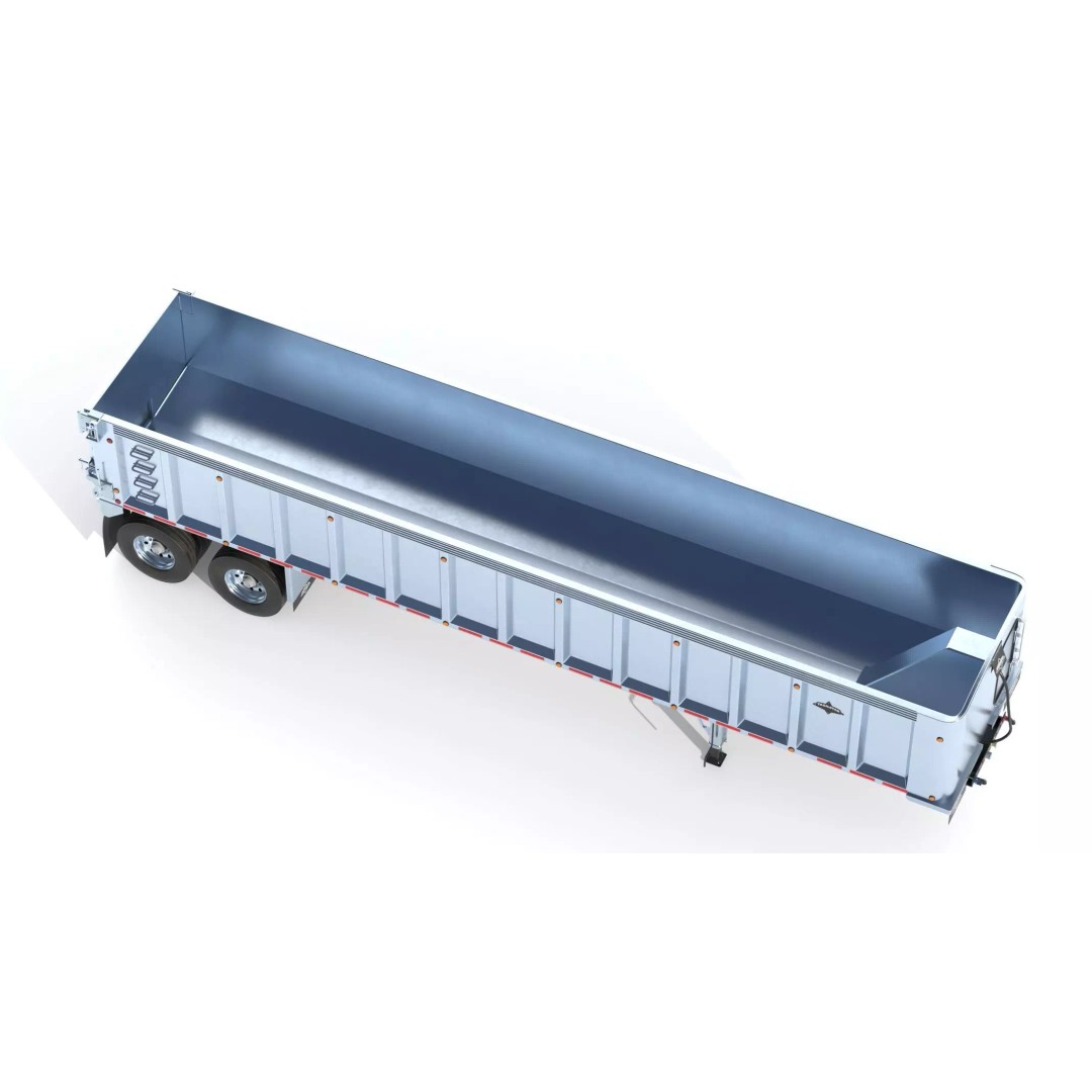 Trailstar Tri-Axle Frameless End Dump Trailer 3D Model – High Poly PBR Asset, FBX, OBJ - View 7