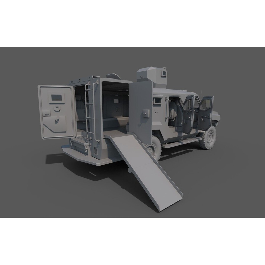 Senator EOD 3D Model – Low Poly Military Vehicle, FBX, OBJ - View 10
