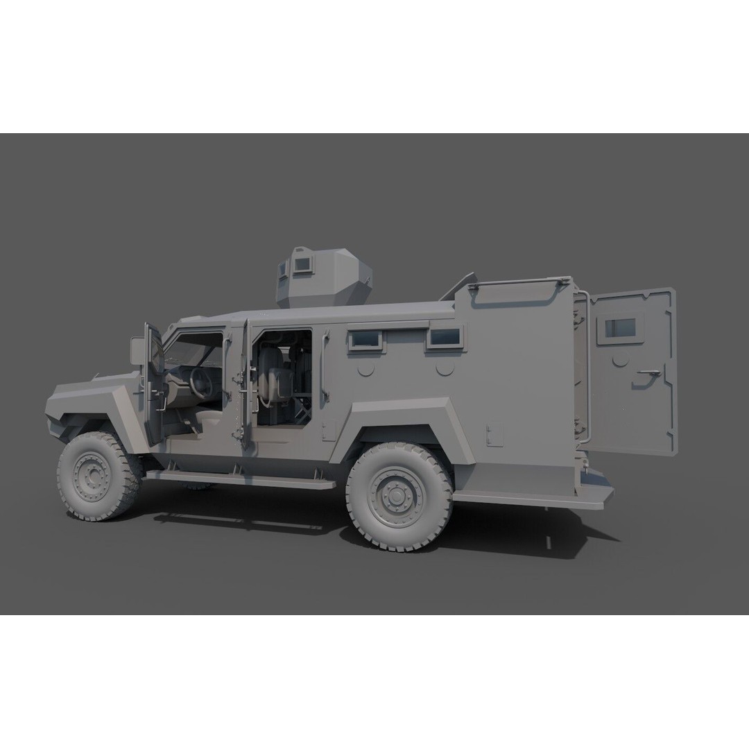 Senator EOD 3D Model – Low Poly Military Vehicle, FBX, OBJ - View 11