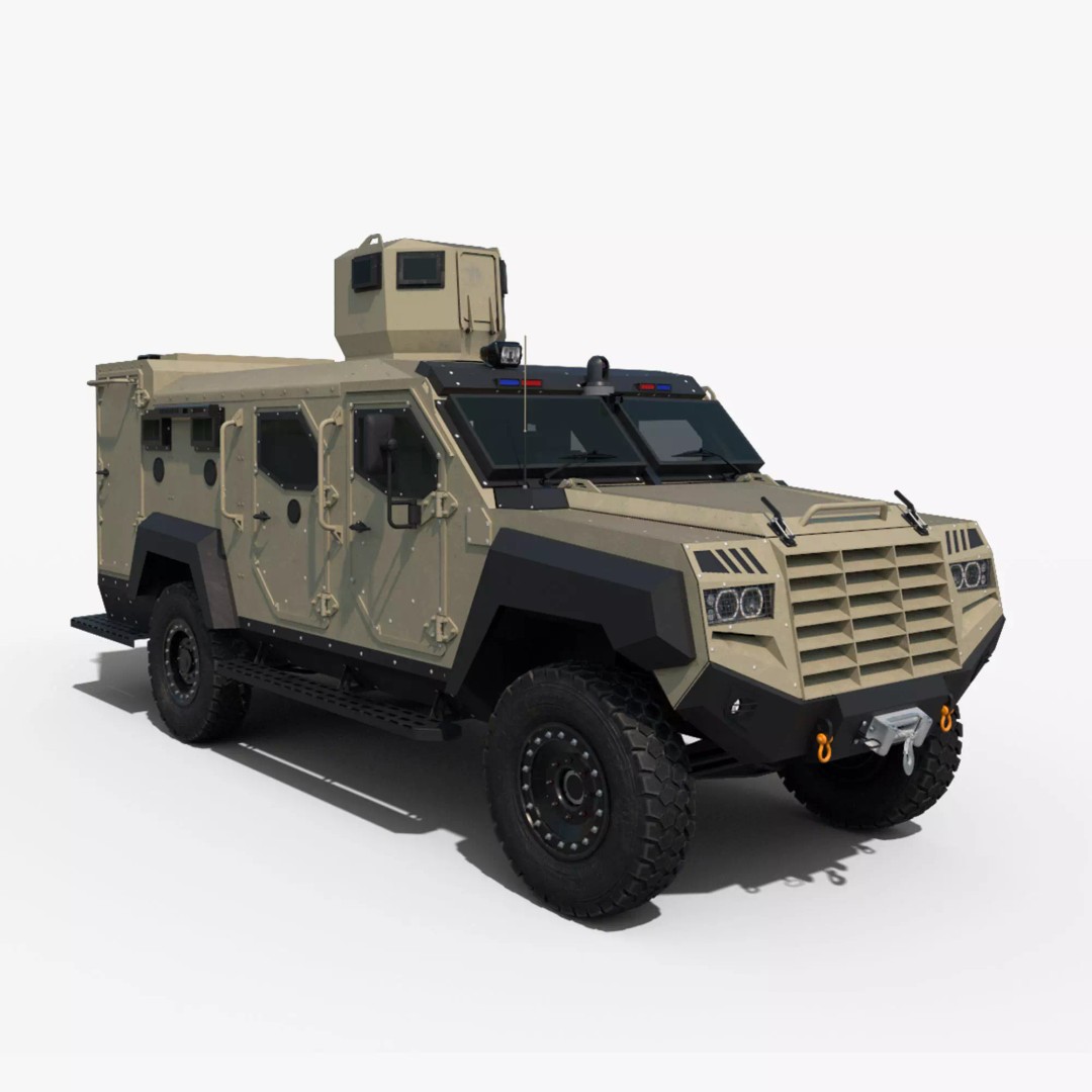 Senator EOD 3D Model – Low Poly Military Vehicle, FBX, OBJ - View 2