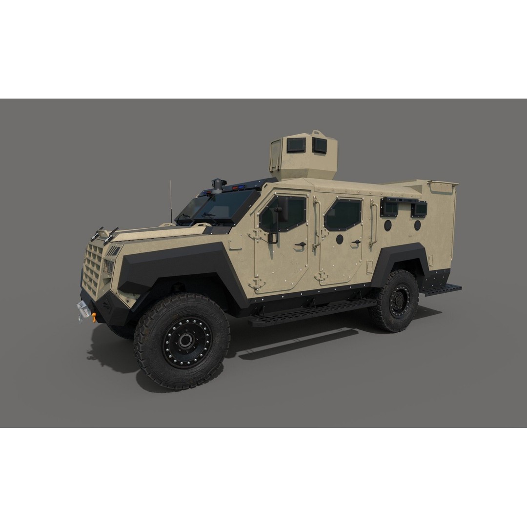 Senator EOD 3D Model – Low Poly Military Vehicle, FBX, OBJ - View 4