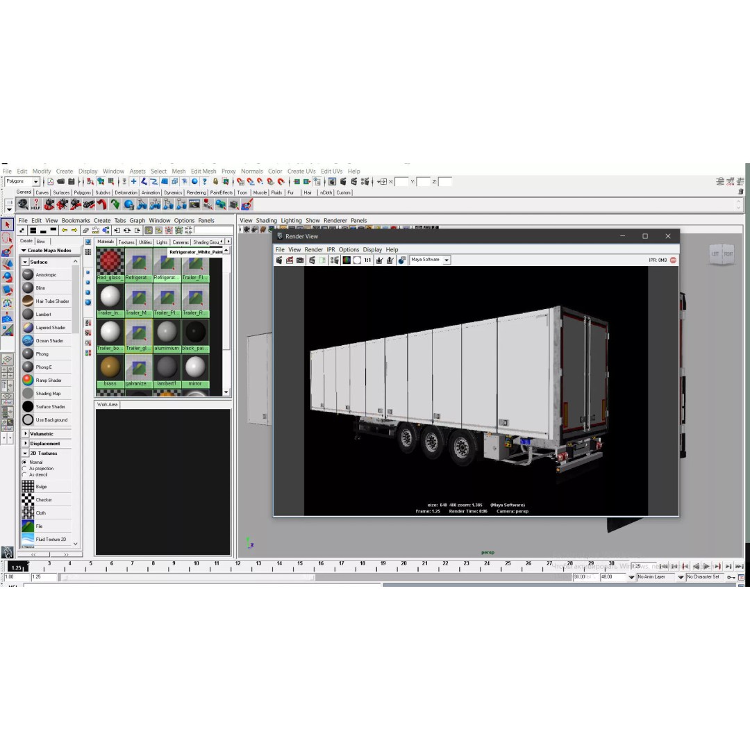 Semi-Trailer 3D Model – Realistic Vehicle with Folding Doors, FBX