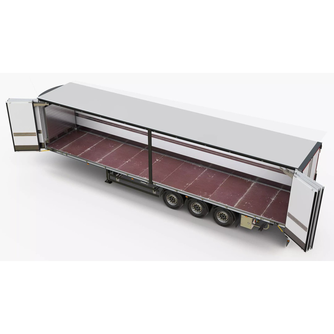 Semi-Trailer 3D Model – Realistic Vehicle with Folding Doors, FBX - View 22