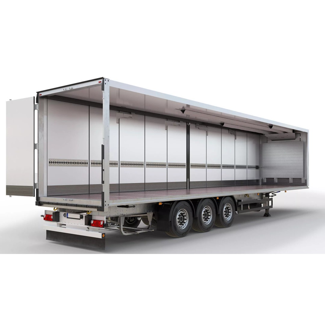 Semi-Trailer 3D Model – Realistic Vehicle with Folding Doors, FBX - View 30