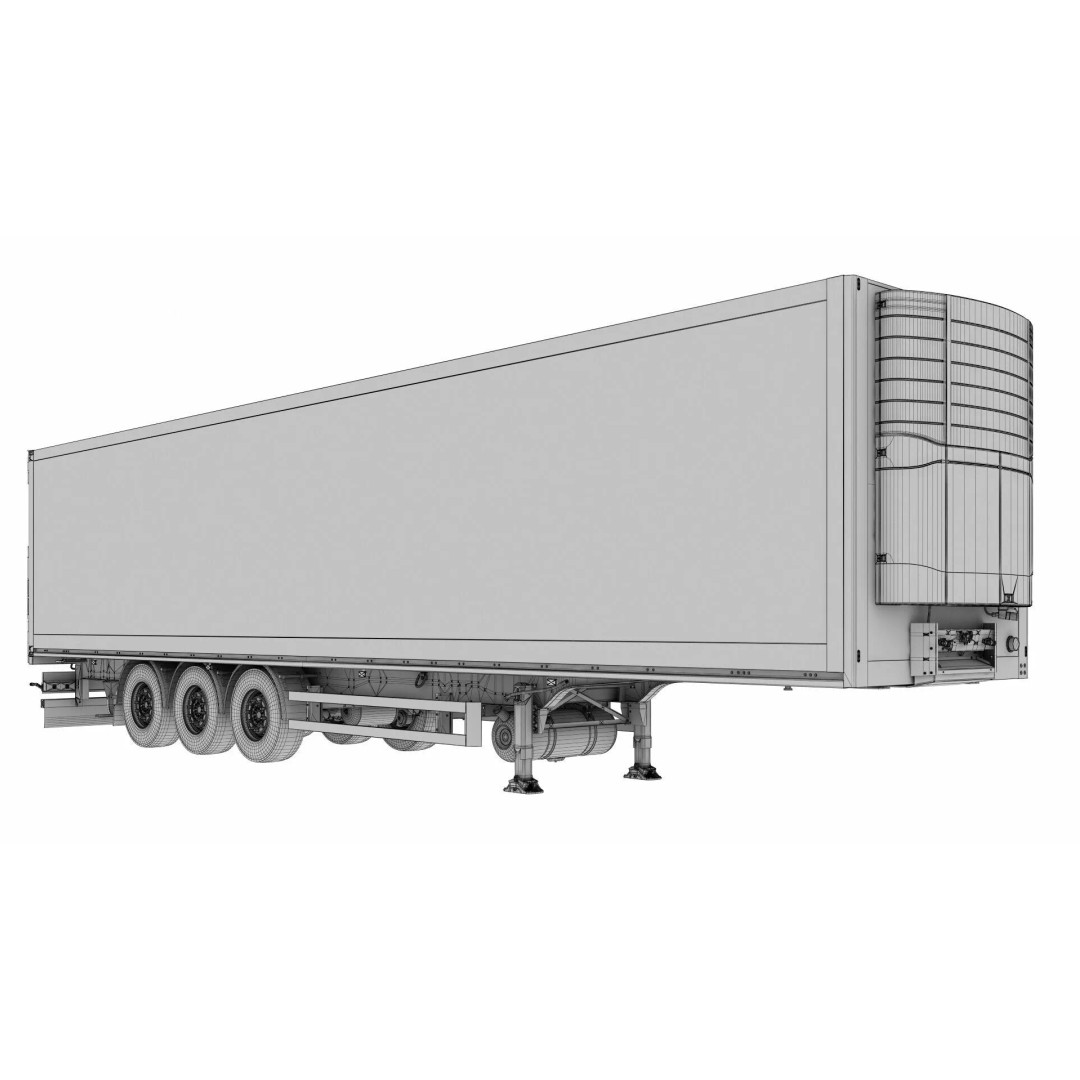 Semi-Trailer 3D Model – Realistic Vehicle with Folding Doors, FBX - View 34