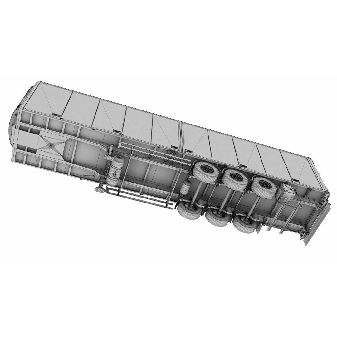 Semi-Trailer 3D Model – Realistic Vehicle with Folding Doors, FBX - View 39