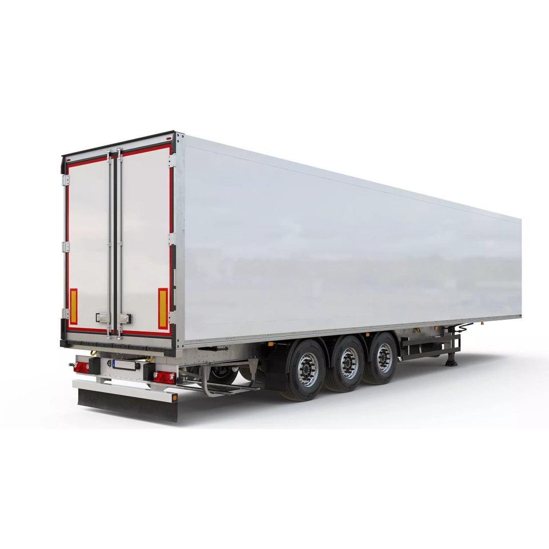 Semi-Trailer 3D Model – Realistic Vehicle with Folding Doors, FBX - View 9