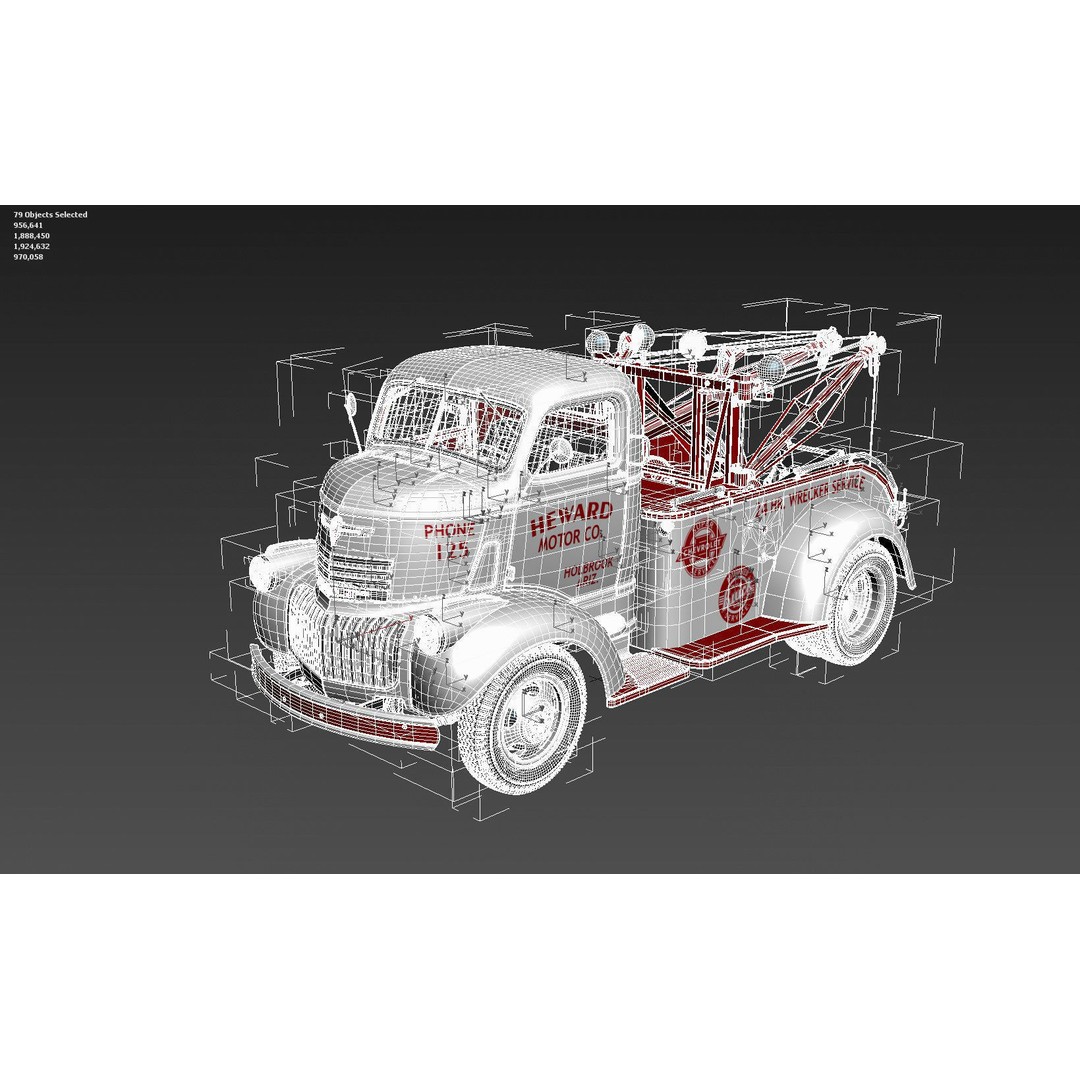 Chevrolet AK-Series COE Tow Truck 3D Model – High Poly Game Asset, FBX, OBJ