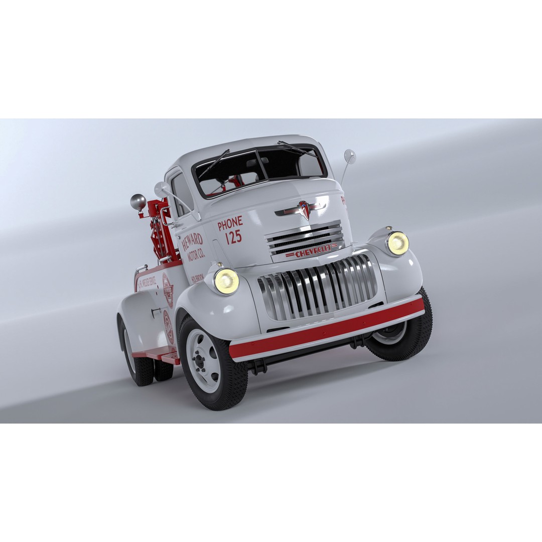 Chevrolet AK-Series COE Tow Truck 3D Model – High Poly Game Asset, FBX, OBJ - View 21