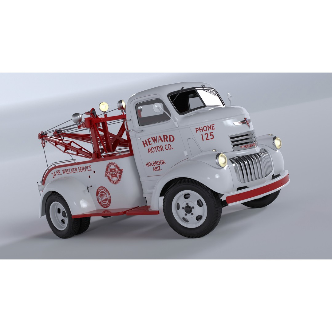 Chevrolet AK-Series COE Tow Truck 3D Model – High Poly Game Asset, FBX, OBJ - View 22