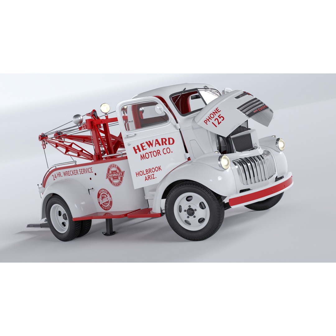 Chevrolet AK-Series COE Tow Truck 3D Model – High Poly Game Asset, FBX, OBJ - View 23