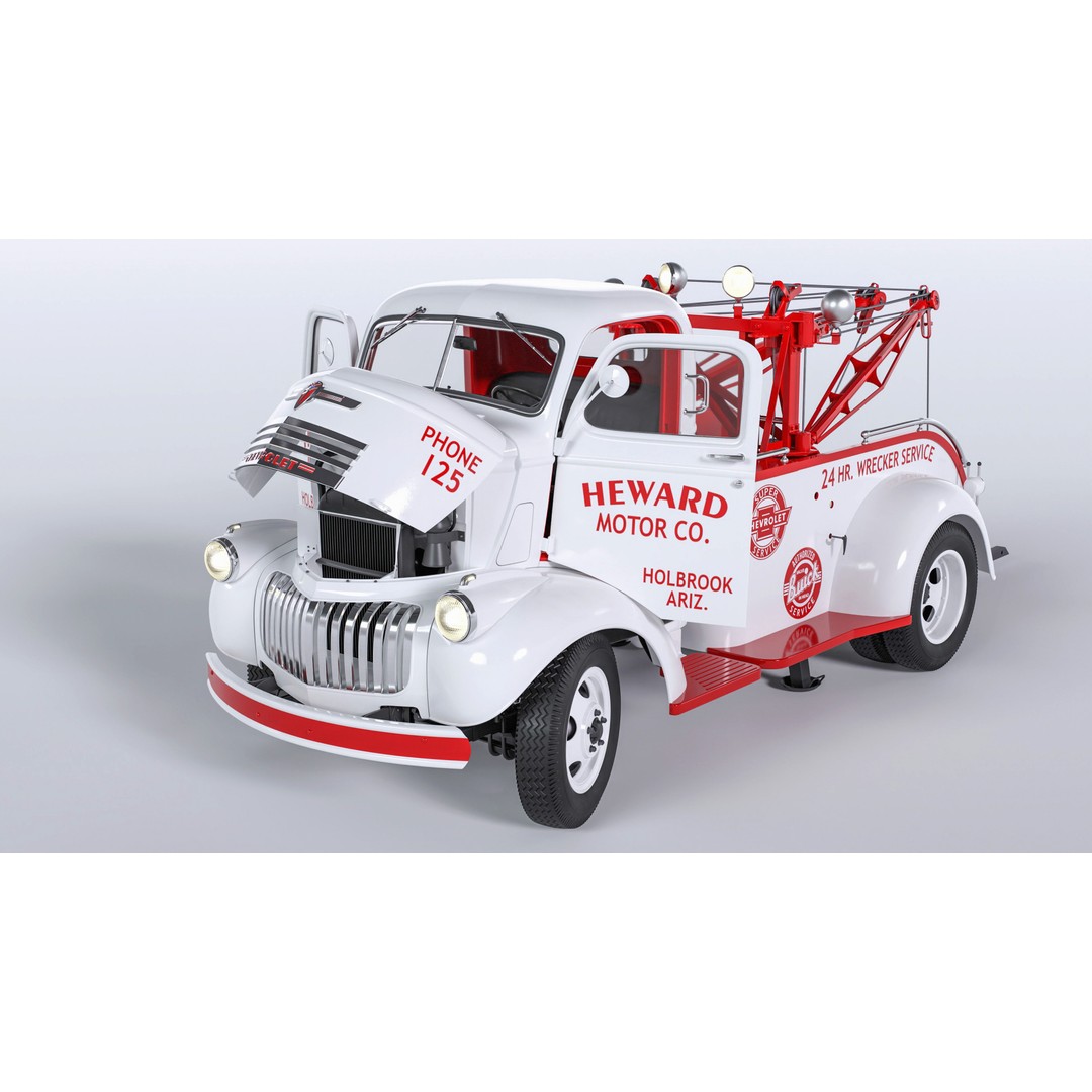 Chevrolet AK-Series COE Tow Truck 3D Model – High Poly Game Asset, FBX, OBJ - View 3