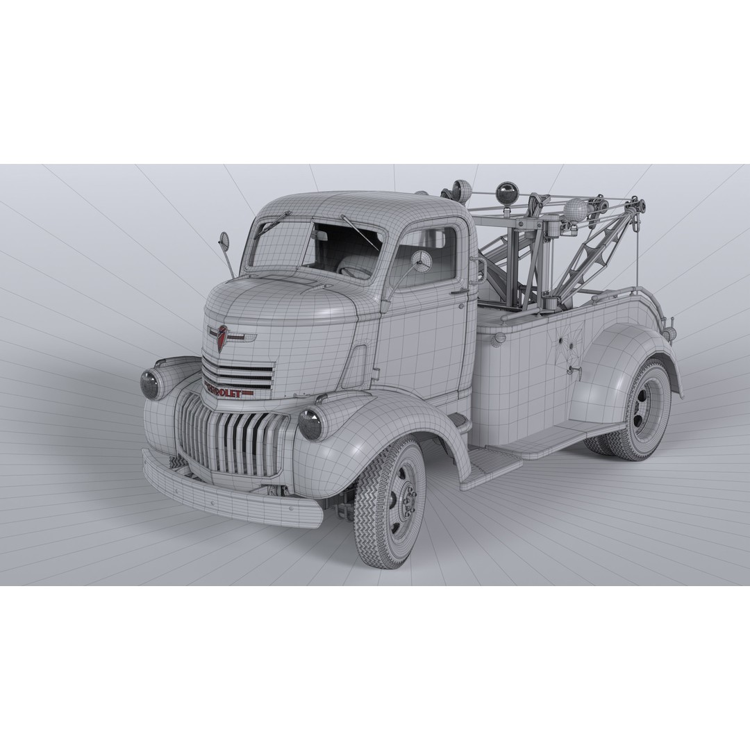 Chevrolet AK-Series COE Tow Truck 3D Model – High Poly Game Asset, FBX, OBJ - View 43