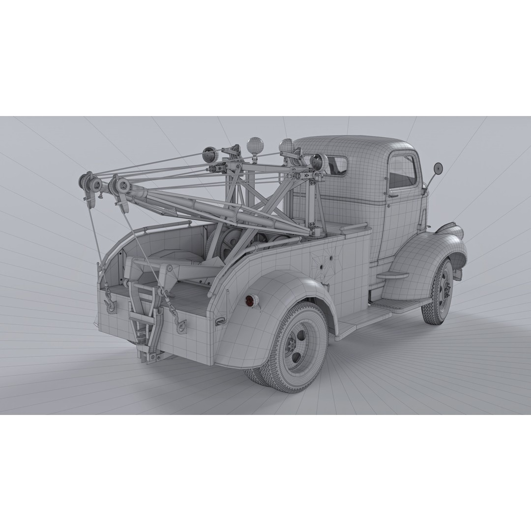 Chevrolet AK-Series COE Tow Truck 3D Model – High Poly Game Asset, FBX, OBJ - View 44