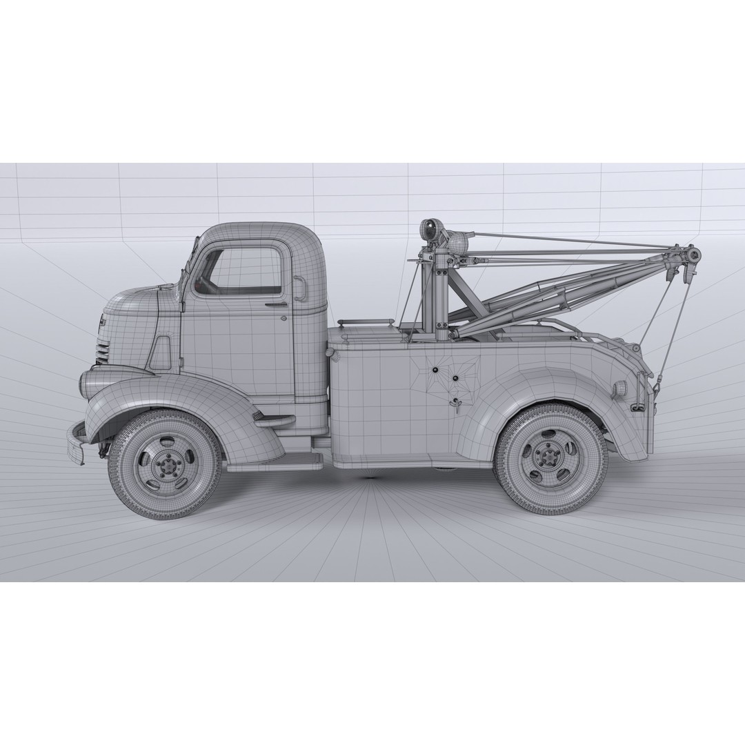 Chevrolet AK-Series COE Tow Truck 3D Model – High Poly Game Asset, FBX, OBJ - View 45