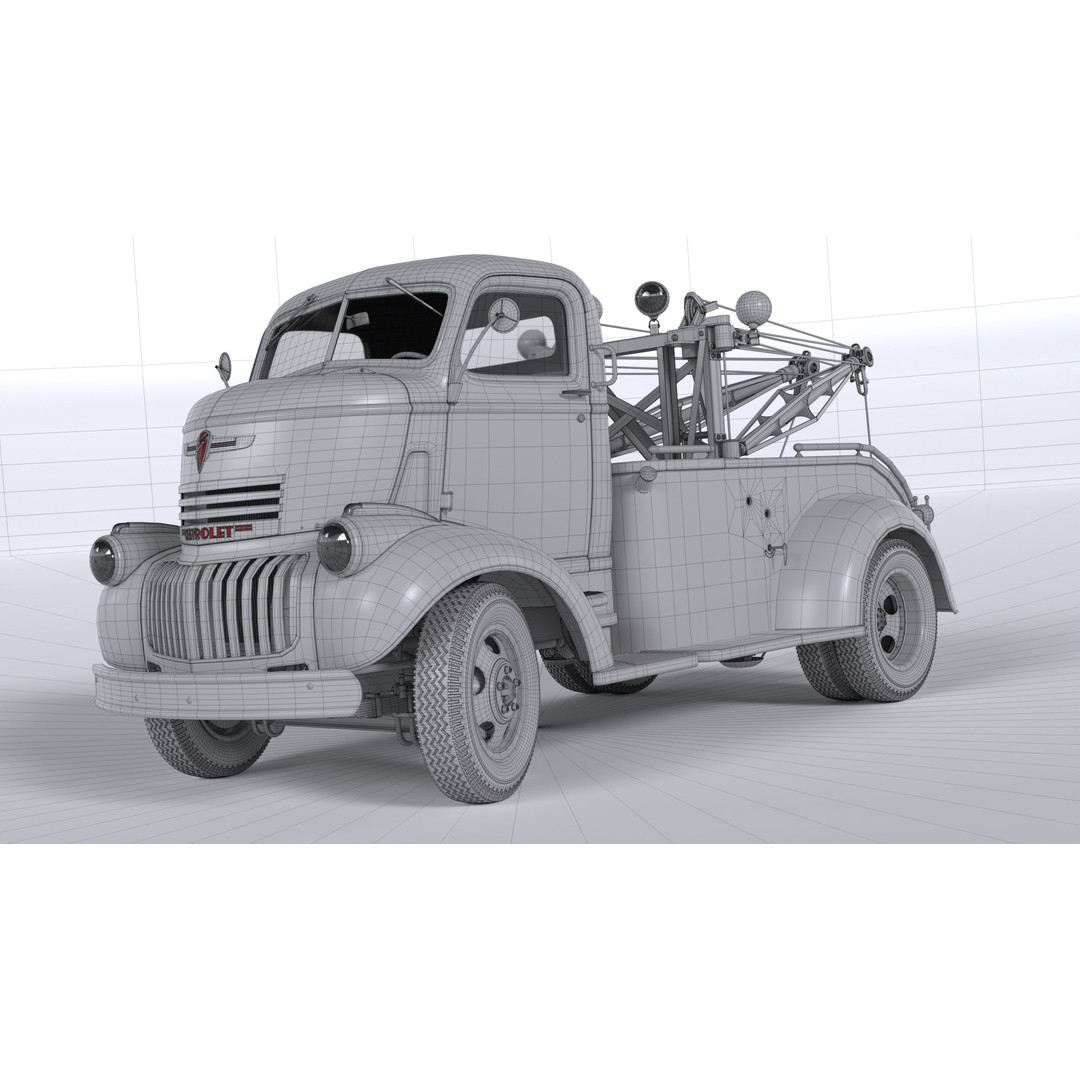 Chevrolet AK-Series COE Tow Truck 3D Model – High Poly Game Asset, FBX, OBJ - View 46