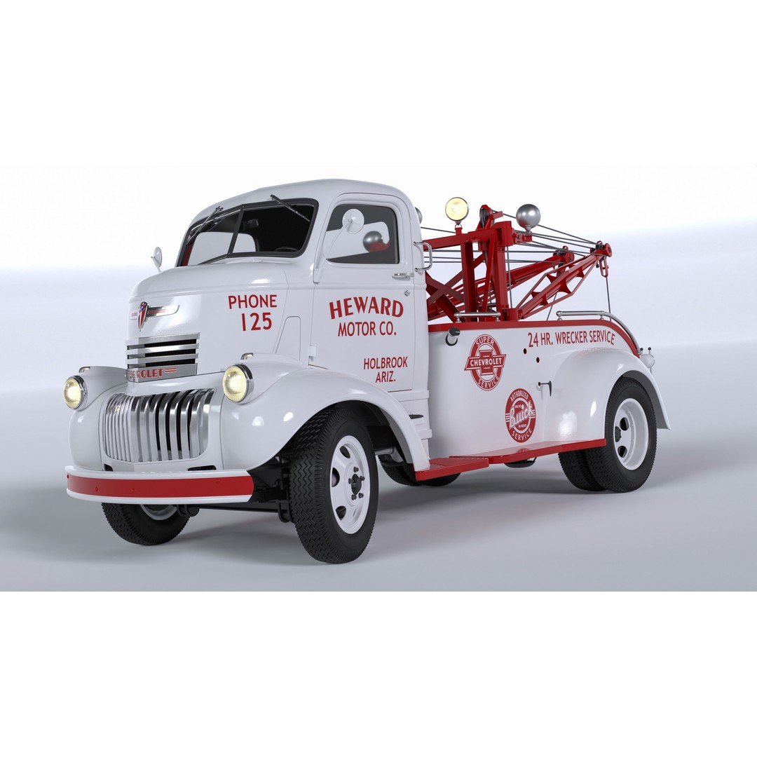 Chevrolet AK-Series COE Tow Truck 3D Model – High Poly Game Asset, FBX, OBJ - View 9