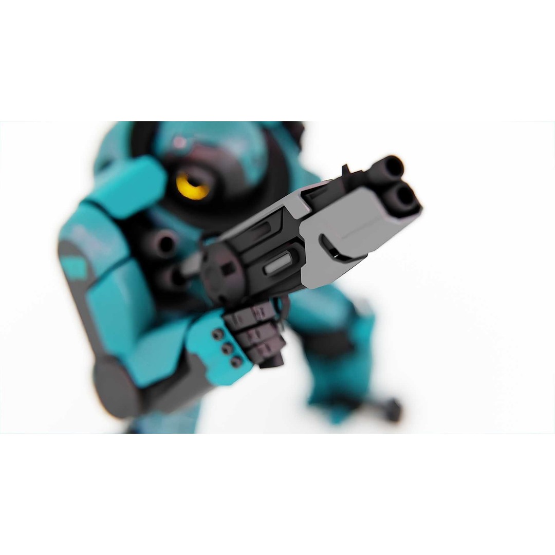 DOOM FIGHTER-V2 3D Model – Rigged Sci-Fi Character, Blender, FBX, OBJ - View 18