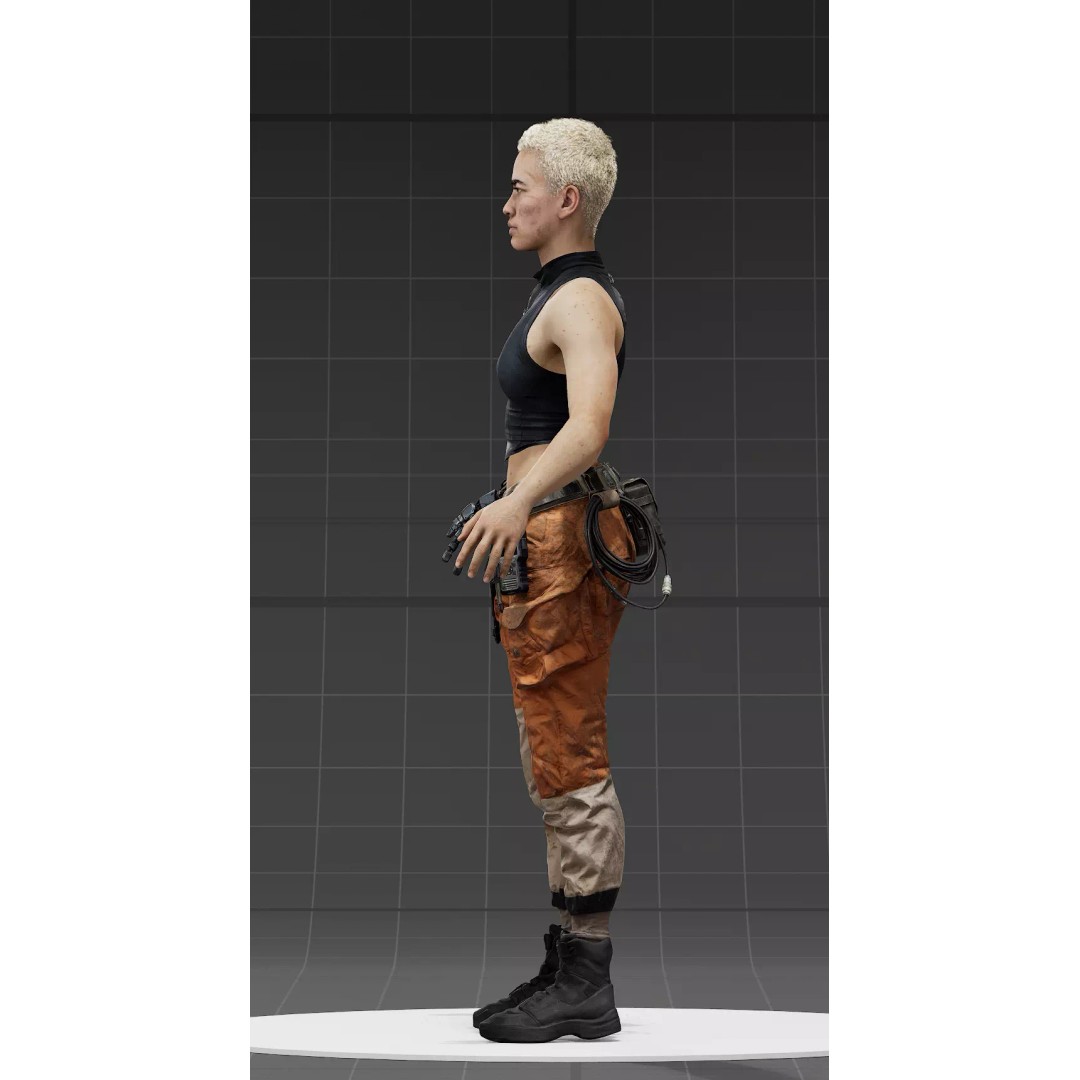 Sci-Fi Cyborg Outfit 3D Model – Futuristic Character Clothing, FBX - View 11