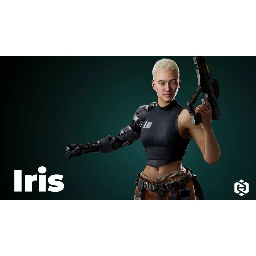 Sci-Fi Cyborg Outfit 3D Model – Futuristic Character Clothing, FBX - View 4
