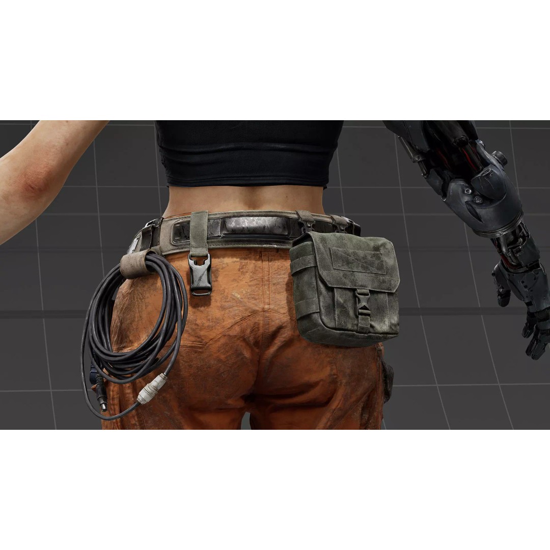 Sci-Fi Cyborg Outfit 3D Model – Futuristic Character Clothing, FBX - View 8