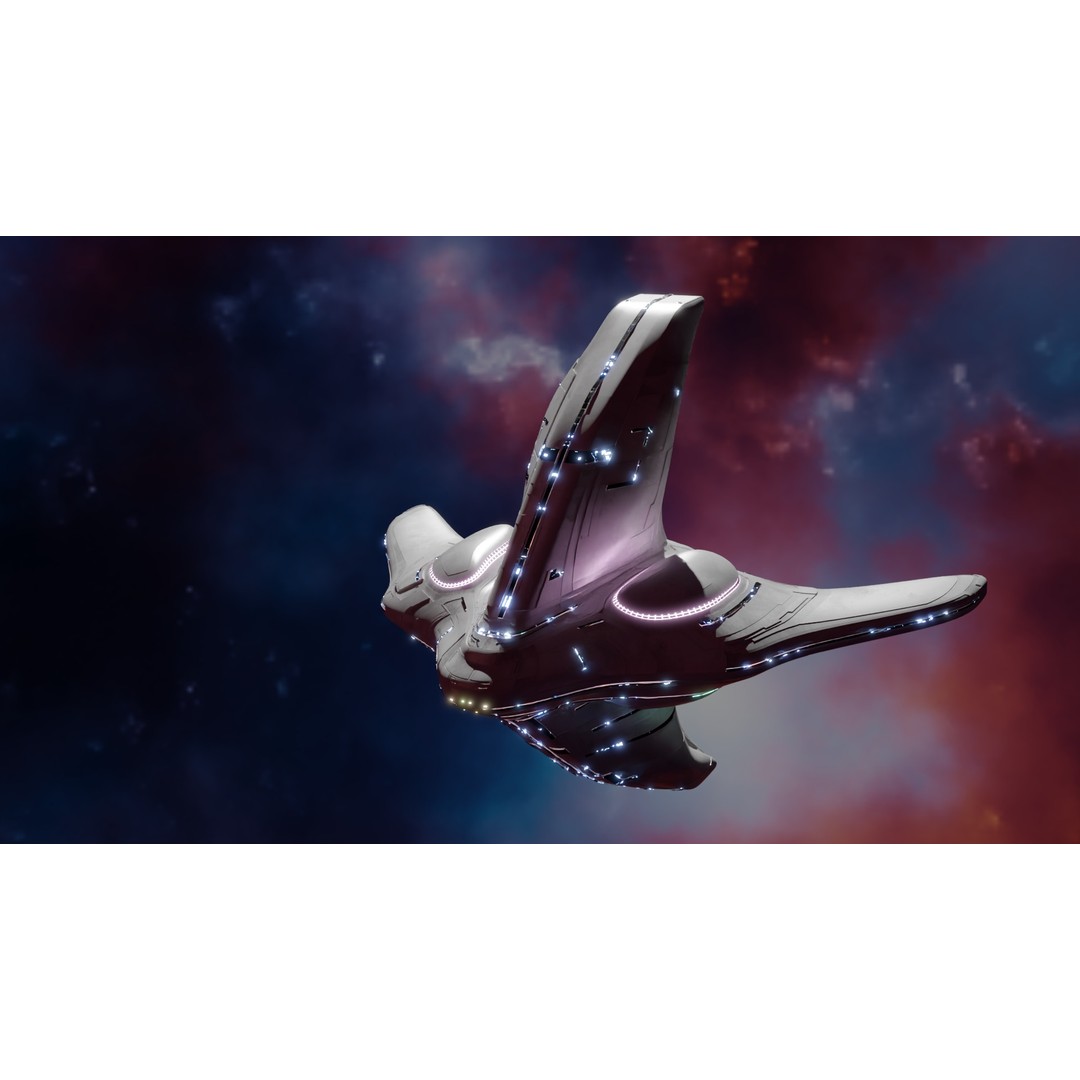 Spaceship 3D Model – Low Poly Sci-Fi Cruiser, FBX & Blender - View 10