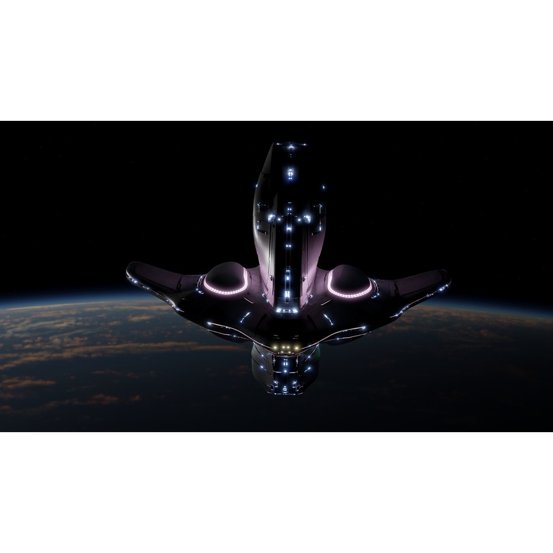 Spaceship 3D Model – Low Poly Sci-Fi Cruiser, FBX & Blender - View 13