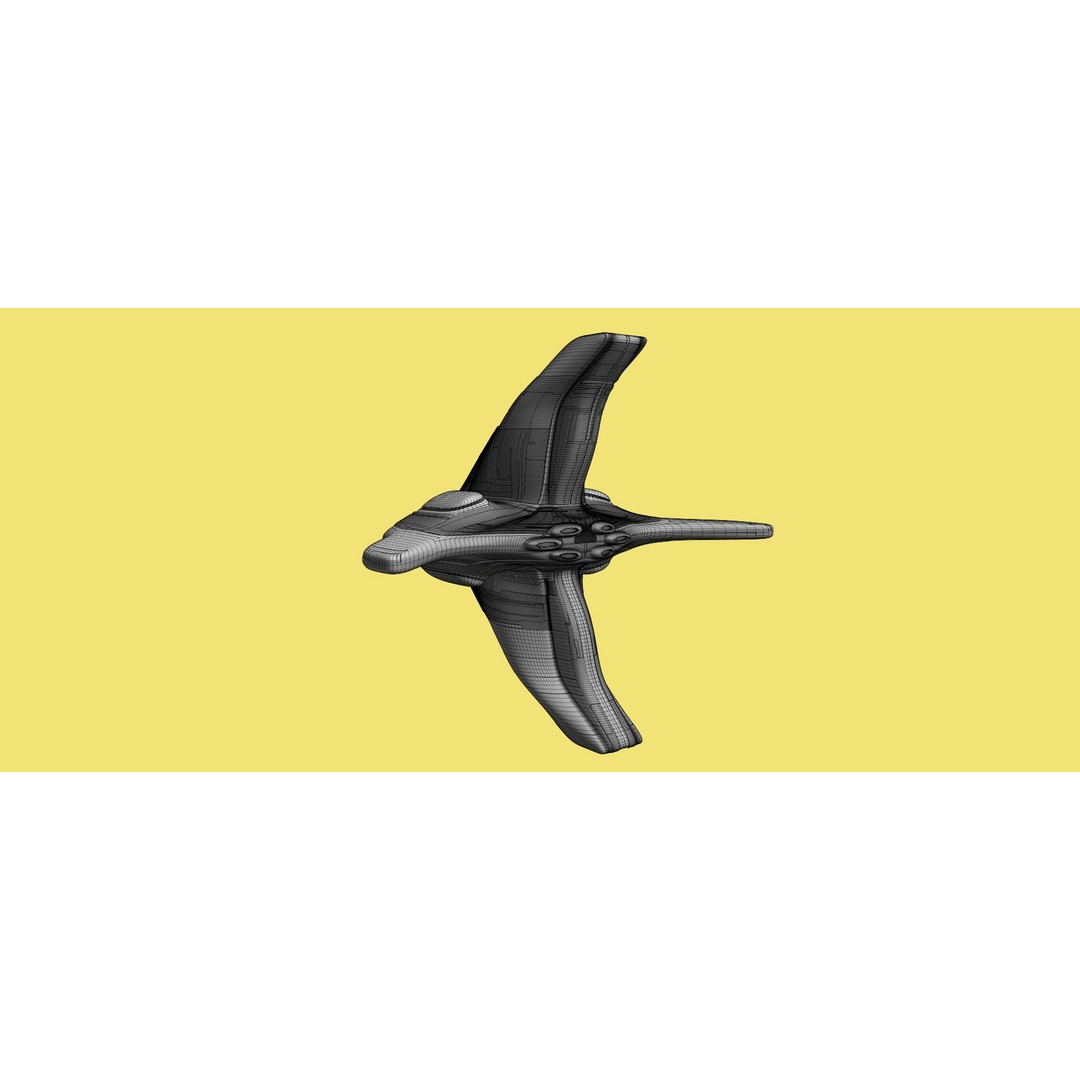 Spaceship 3D Model – Low Poly Sci-Fi Cruiser, FBX & Blender - View 15