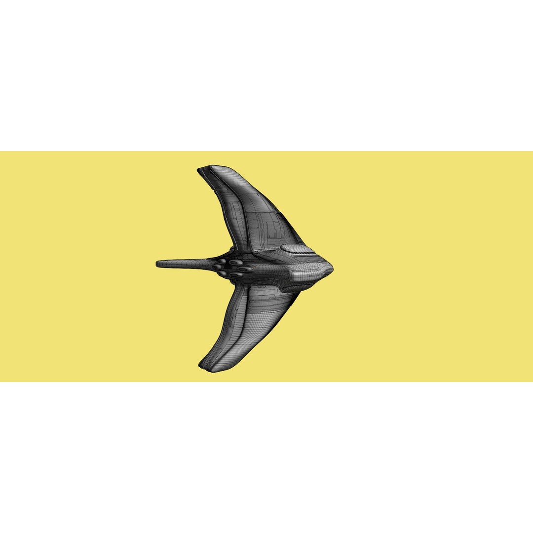 Spaceship 3D Model – Low Poly Sci-Fi Cruiser, FBX & Blender - View 16