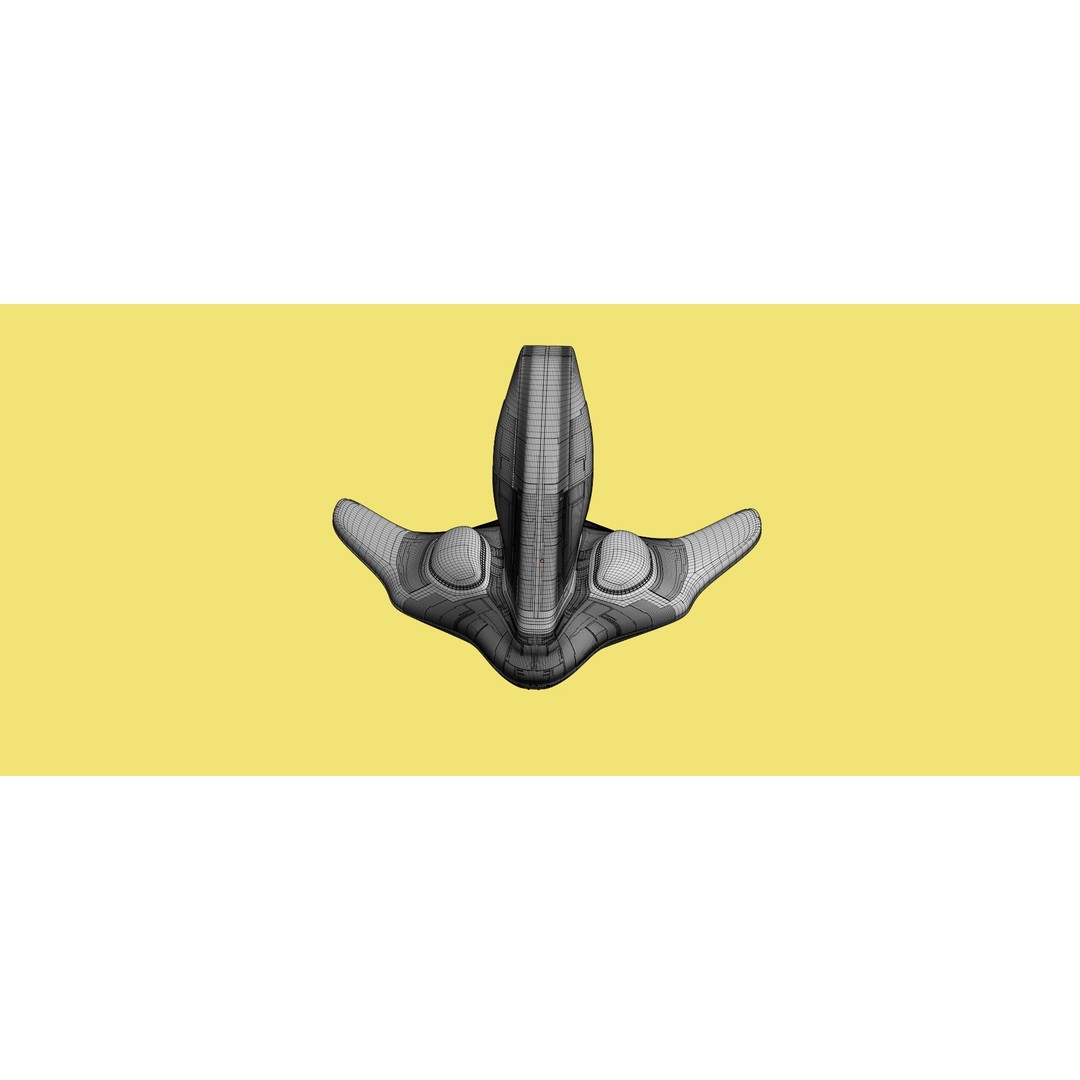 Spaceship 3D Model – Low Poly Sci-Fi Cruiser, FBX & Blender - View 17