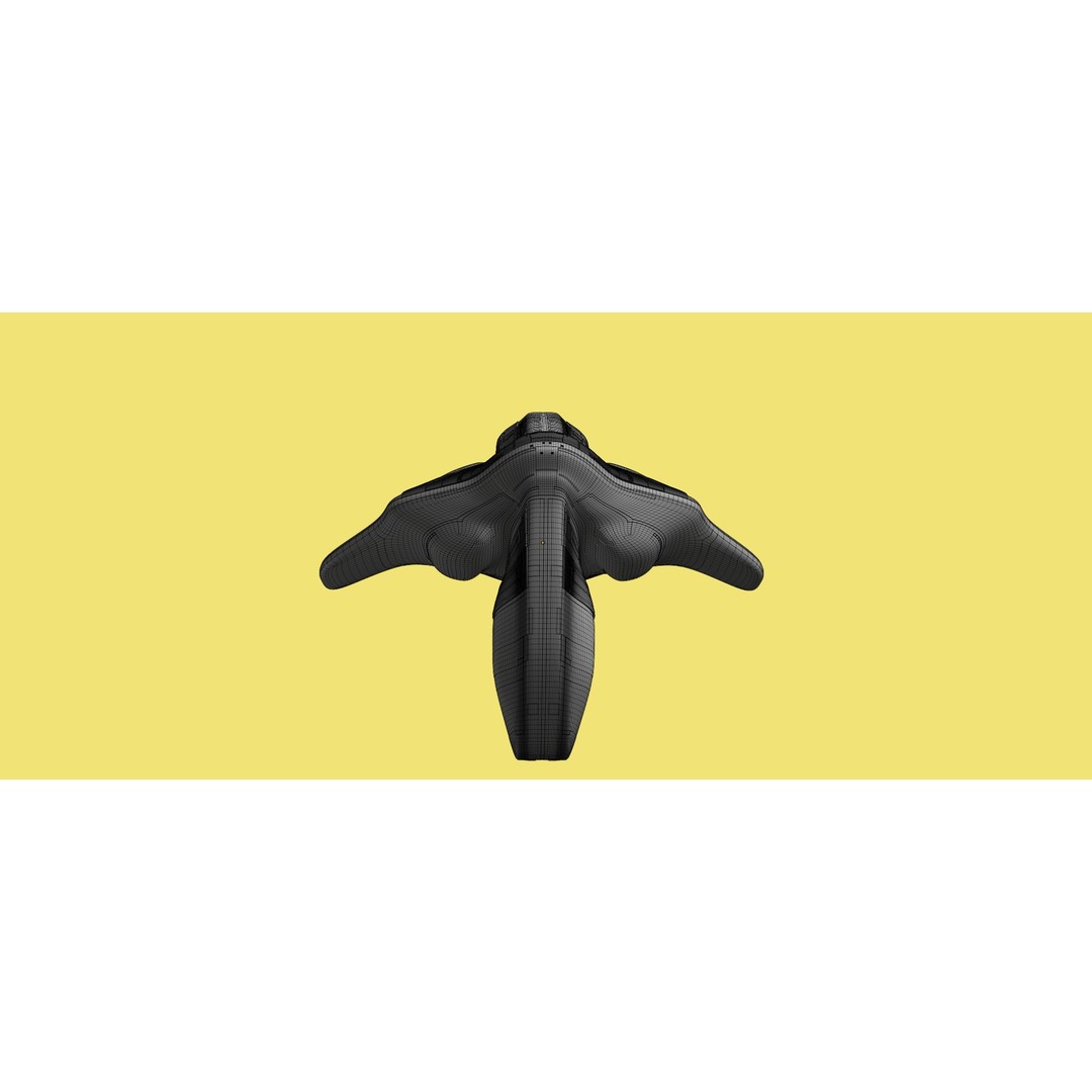 Spaceship 3D Model – Low Poly Sci-Fi Cruiser, FBX & Blender - View 18