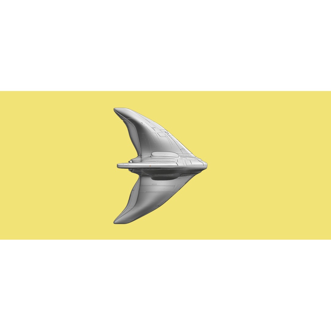 Spaceship 3D Model – Low Poly Sci-Fi Cruiser, FBX & Blender - View 19