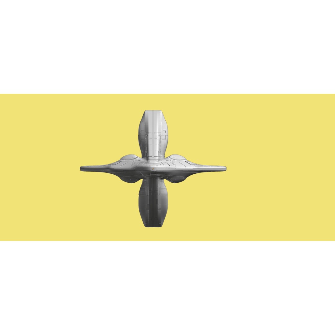 Spaceship 3D Model – Low Poly Sci-Fi Cruiser, FBX & Blender - View 20