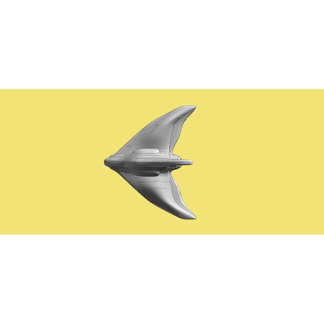 Spaceship 3D Model – Low Poly Sci-Fi Cruiser, FBX & Blender - View 21