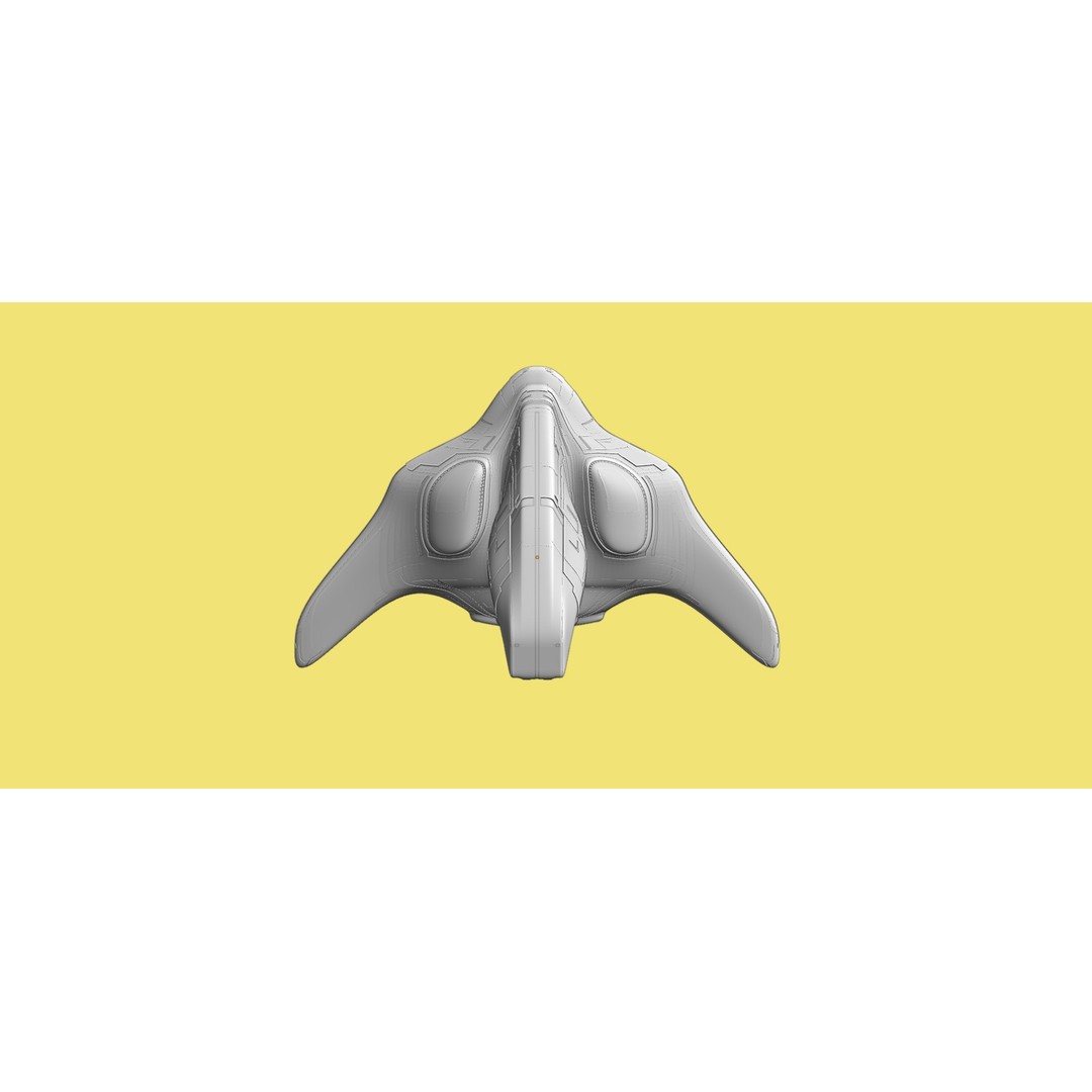Spaceship 3D Model – Low Poly Sci-Fi Cruiser, FBX & Blender - View 22