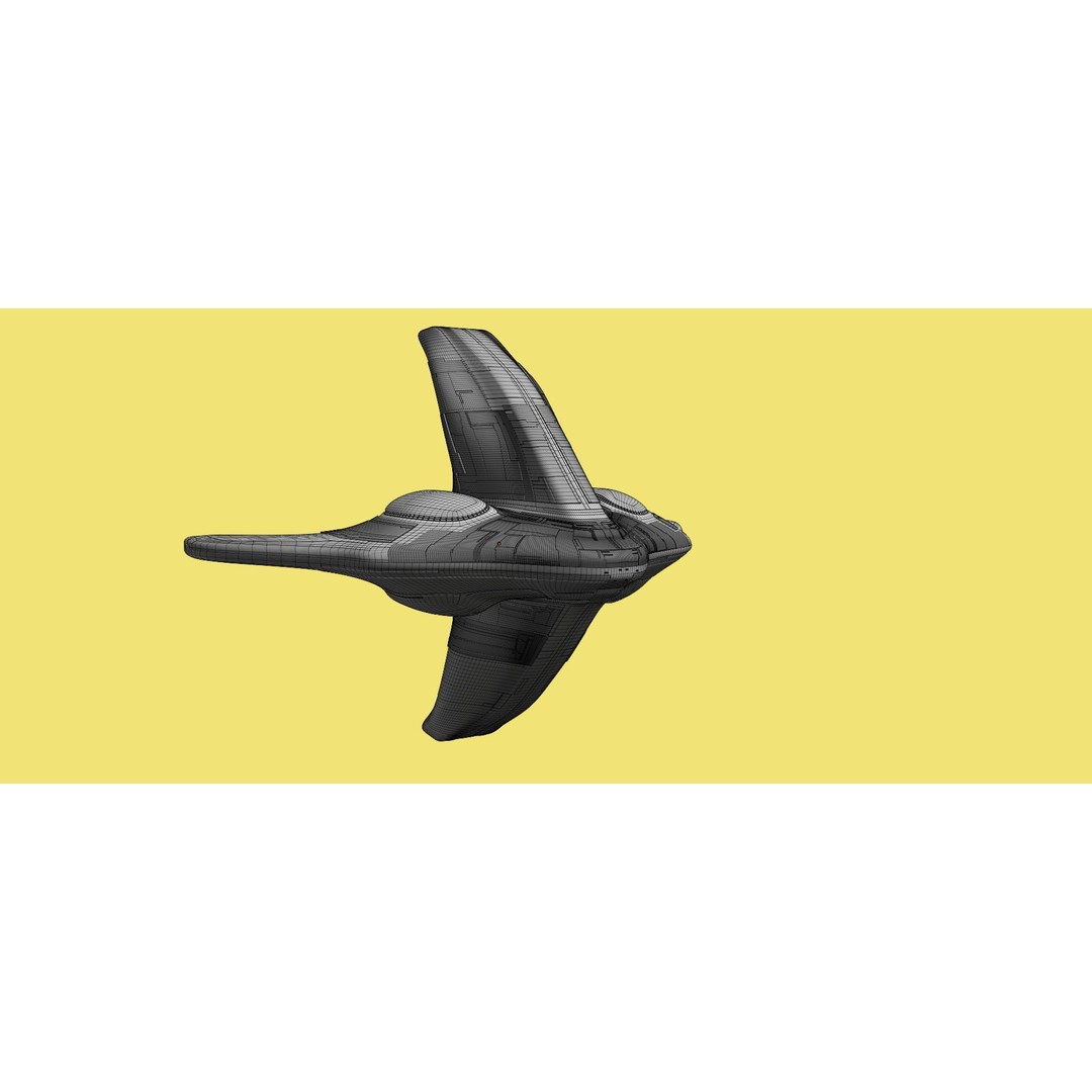 Spaceship 3D Model – Low Poly Sci-Fi Cruiser, FBX & Blender - View 24