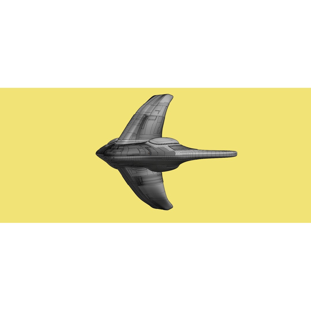 Spaceship 3D Model – Low Poly Sci-Fi Cruiser, FBX & Blender - View 25
