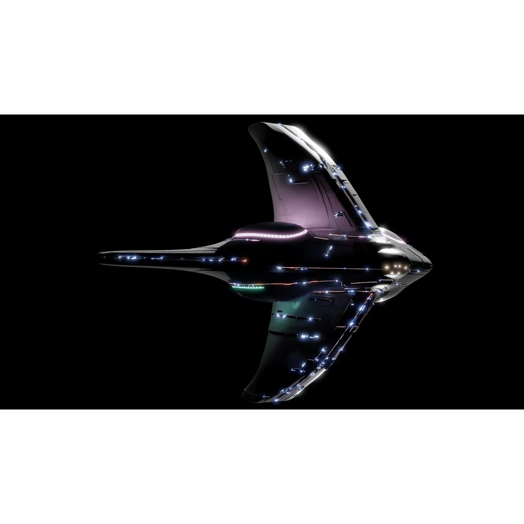 Spaceship 3D Model – Low Poly Sci-Fi Cruiser, FBX & Blender - View 7