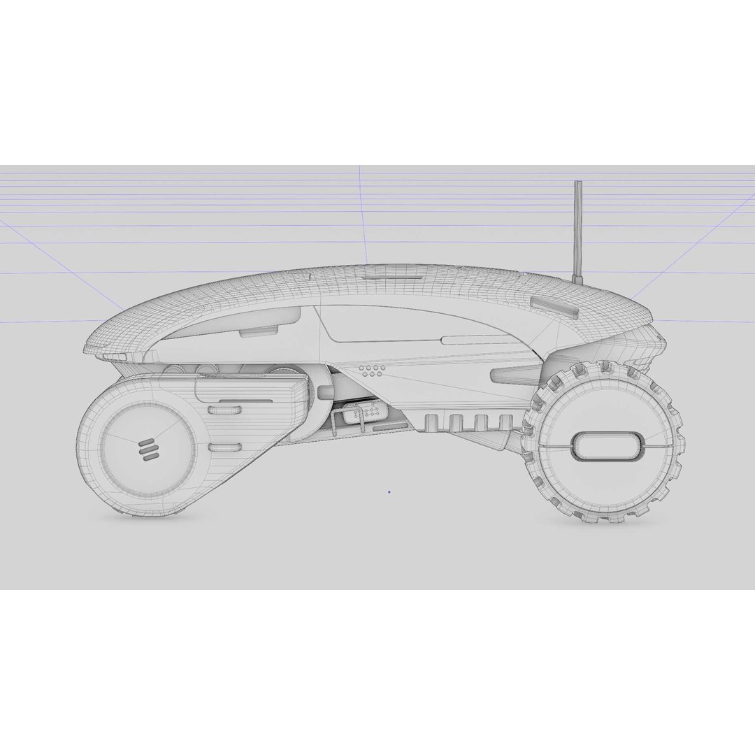 Tesla Mars Rover 3D Model – Rigged Sci-Fi Vehicle, Blender, FBX, OBJ