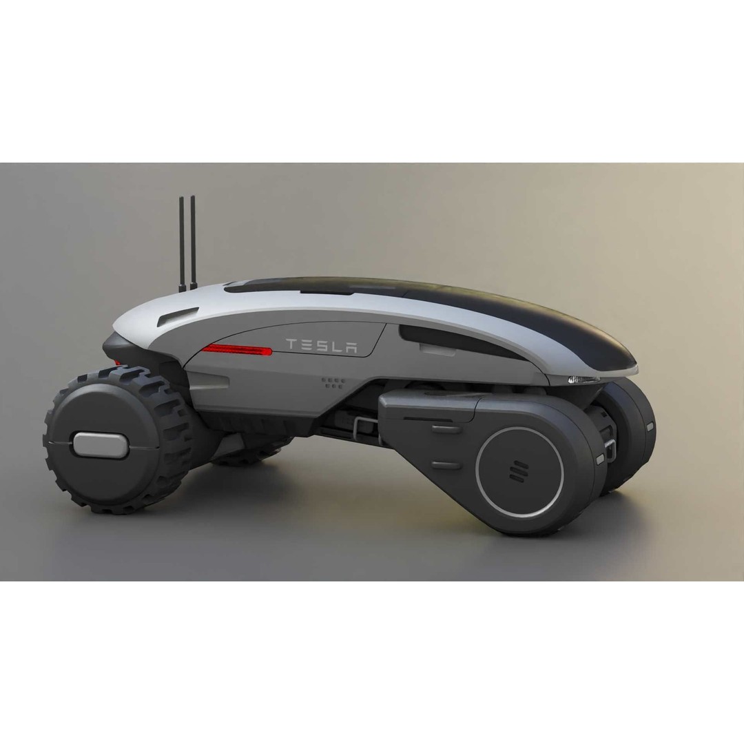 Tesla Mars Rover 3D Model – Rigged Sci-Fi Vehicle, Blender, FBX, OBJ - View 13