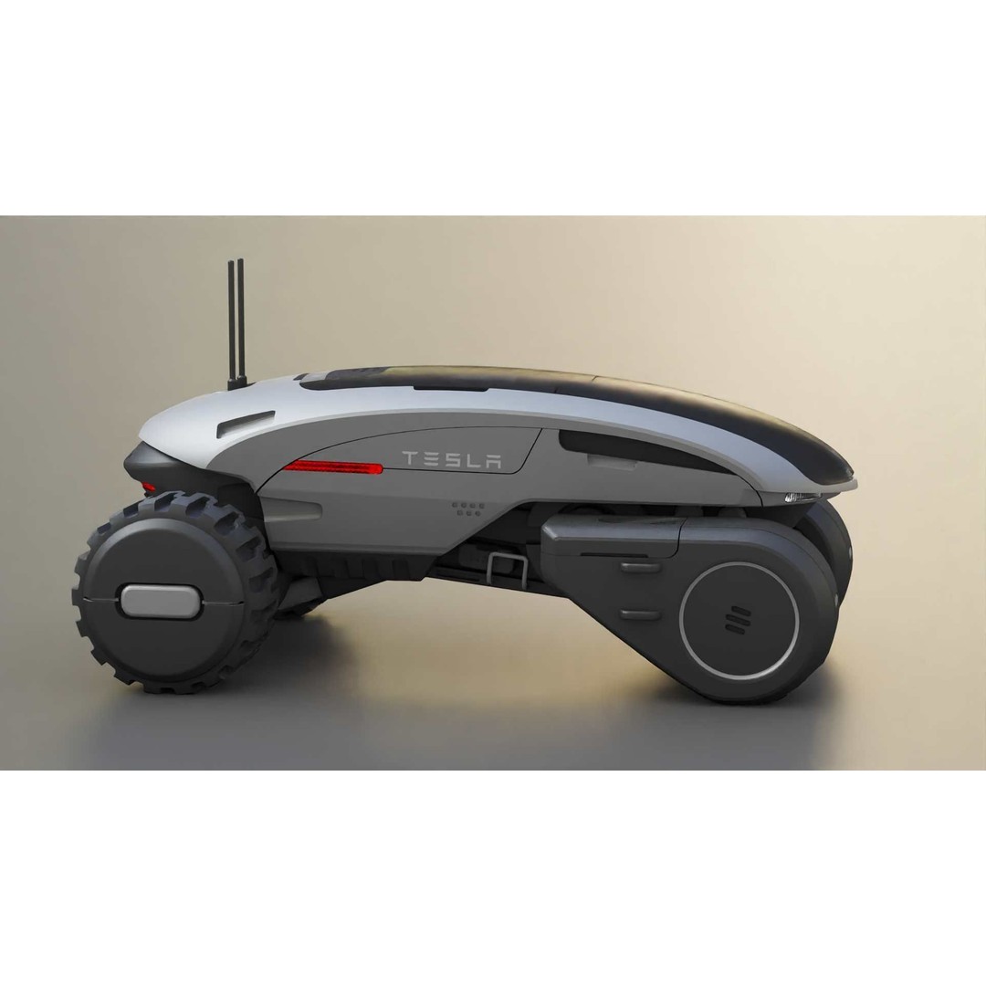 Tesla Mars Rover 3D Model – Rigged Sci-Fi Vehicle, Blender, FBX, OBJ - View 14