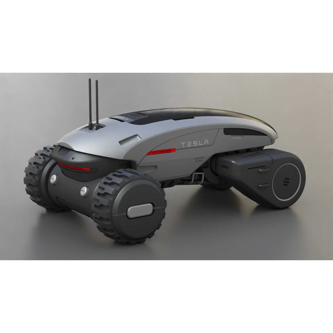 Tesla Mars Rover 3D Model – Rigged Sci-Fi Vehicle, Blender, FBX, OBJ - View 17