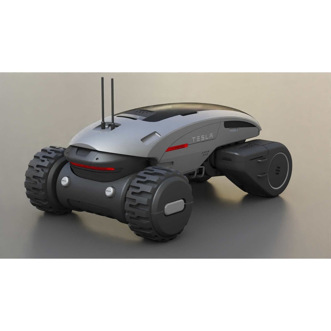 Tesla Mars Rover 3D Model – Rigged Sci-Fi Vehicle, Blender, FBX, OBJ - View 18