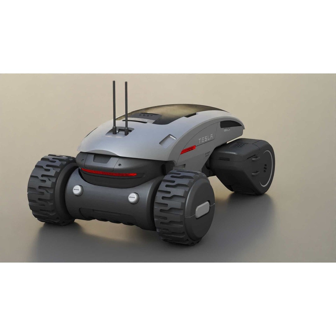 Tesla Mars Rover 3D Model – Rigged Sci-Fi Vehicle, Blender, FBX, OBJ - View 19