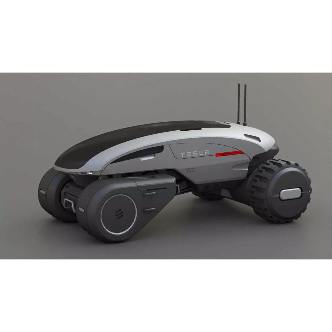 Tesla Mars Rover 3D Model – Rigged Sci-Fi Vehicle, Blender, FBX, OBJ - View 2